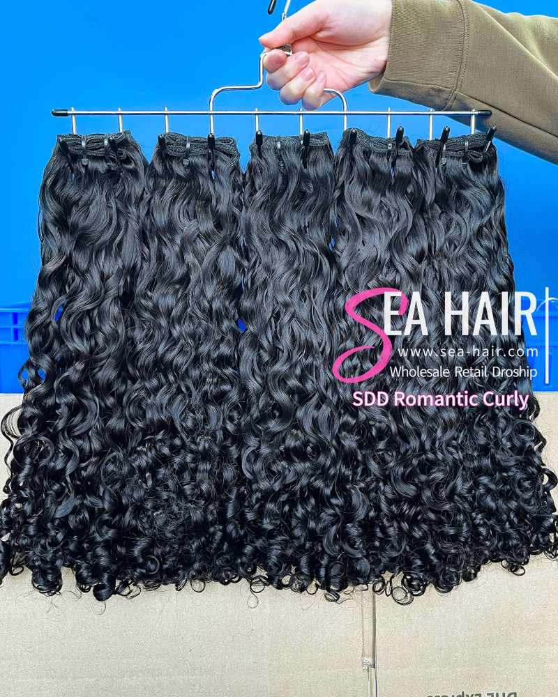 Sea Hair Super Double Drawn Romantic Curly Human Hair Bundle 1/3/4 Pcs Deal