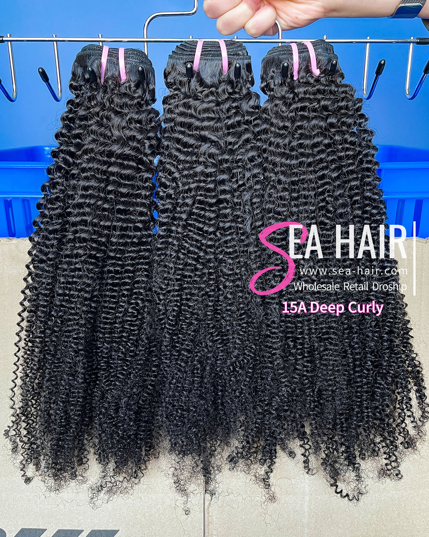 SEA Hair Hot Sale Deep Curly 15A Virgin Human Hair 1/3/4 Bundles Deal