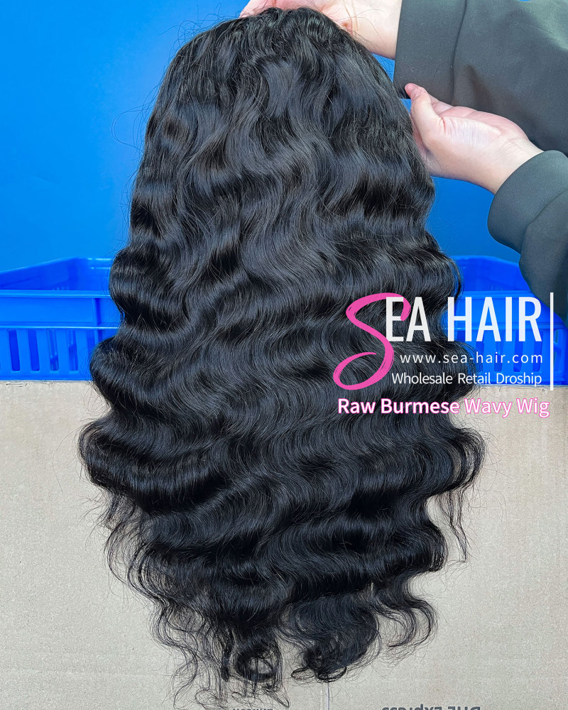 Sea Hair Raw Burmese Wavy Hair Half Wig