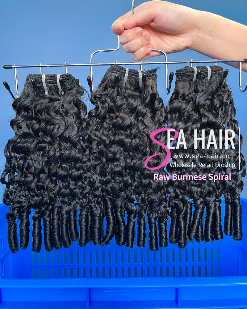 Southeast Asia Burmese Spiral Sea Hair 1/3/4 Bundles Deal