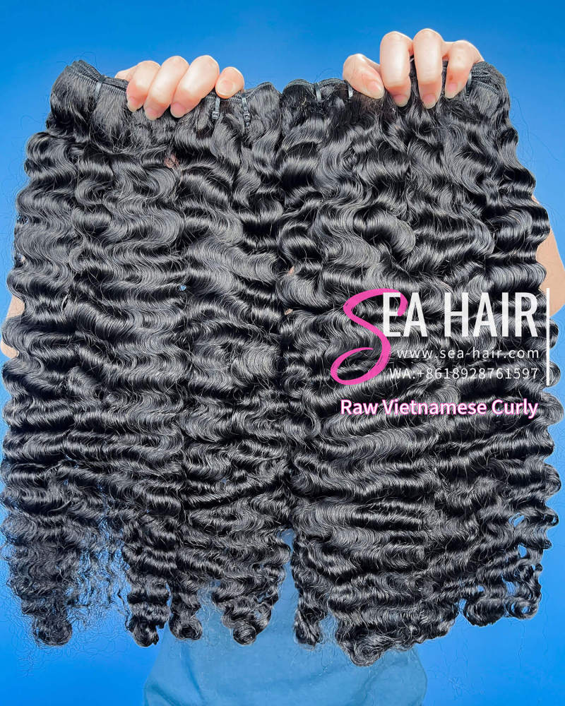 Raw Southeast Asia Hair Vietnamese Curly 1/3/4 Bundles Deal Sea Hair