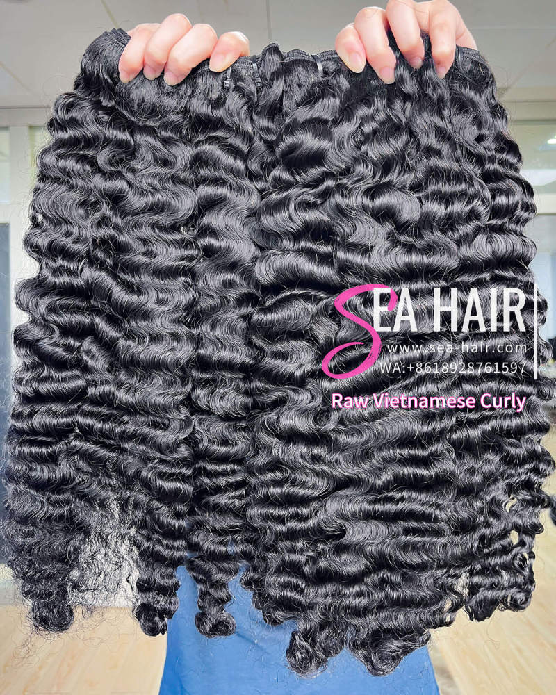 Raw Southeast Asia Hair Vietnamese Curly 1/3/4 Bundles Deal Sea Hair