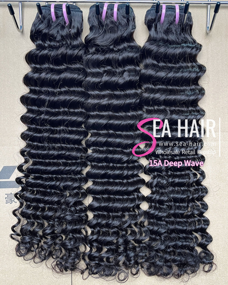 SEA Hair 15A Best Deep Wave Virgin Human Hair 1/3/4 Bundles Deal