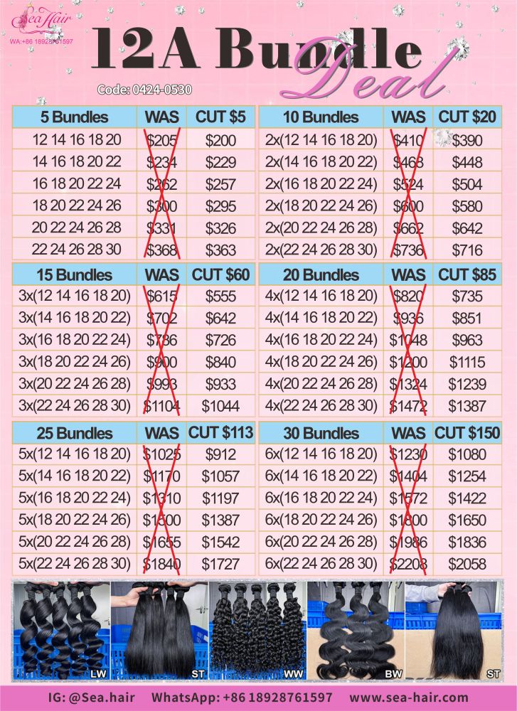 Southeast Asia 12A Virgin hair 5-30 Bundles Deal