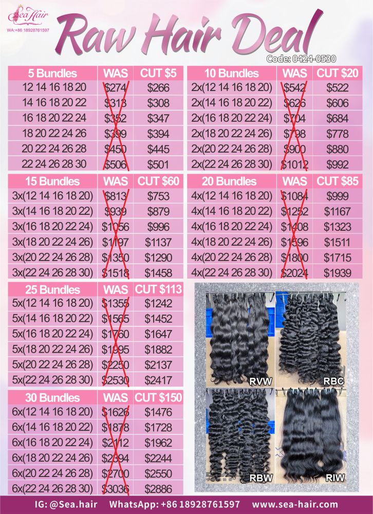 Southeast Asia Raw hair 5-30 Bundles Deal