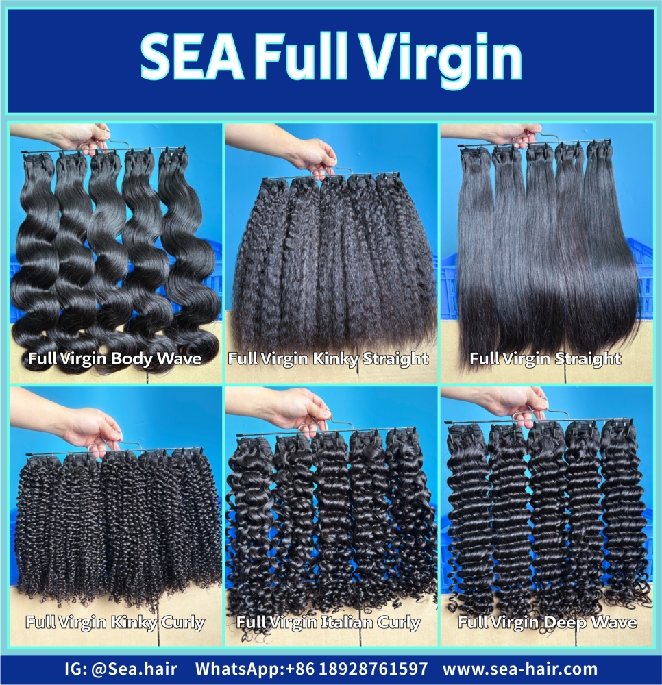 SEA Hair Full Virgin Straight hair 1/ 3/ 4 bundles
