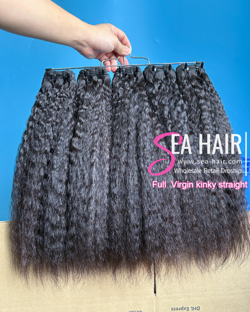 SEA Hair Full Virgin Kinky Straight hair 1/ 3/ 4 bundles