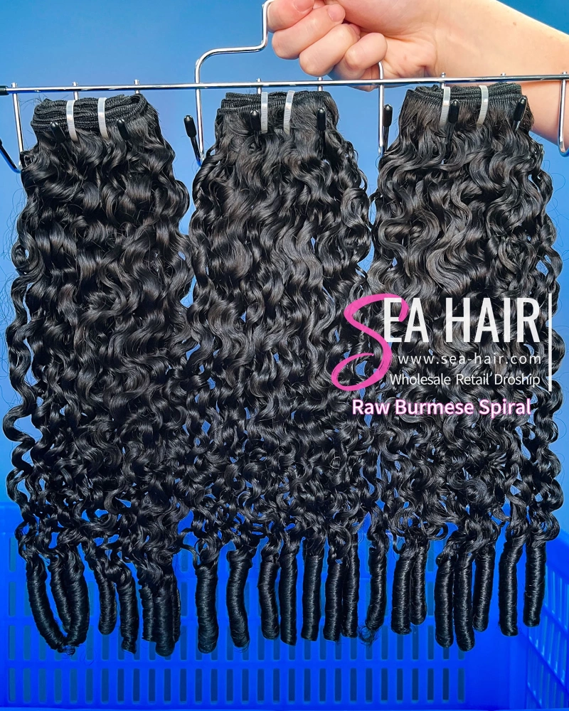 Southeast Asia Burmese Spiral Sea Hair 1/3/4 Bundles Deal