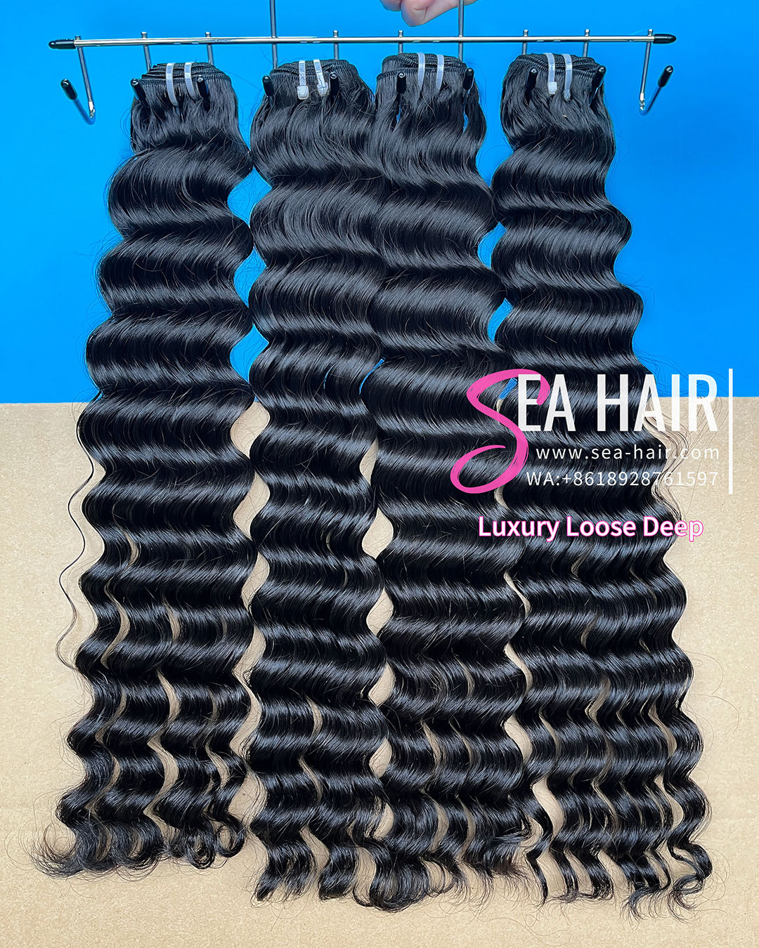 SEA Hair Luxury Loose Deep Thick Human Hair 1/3/4 Bundles Deal