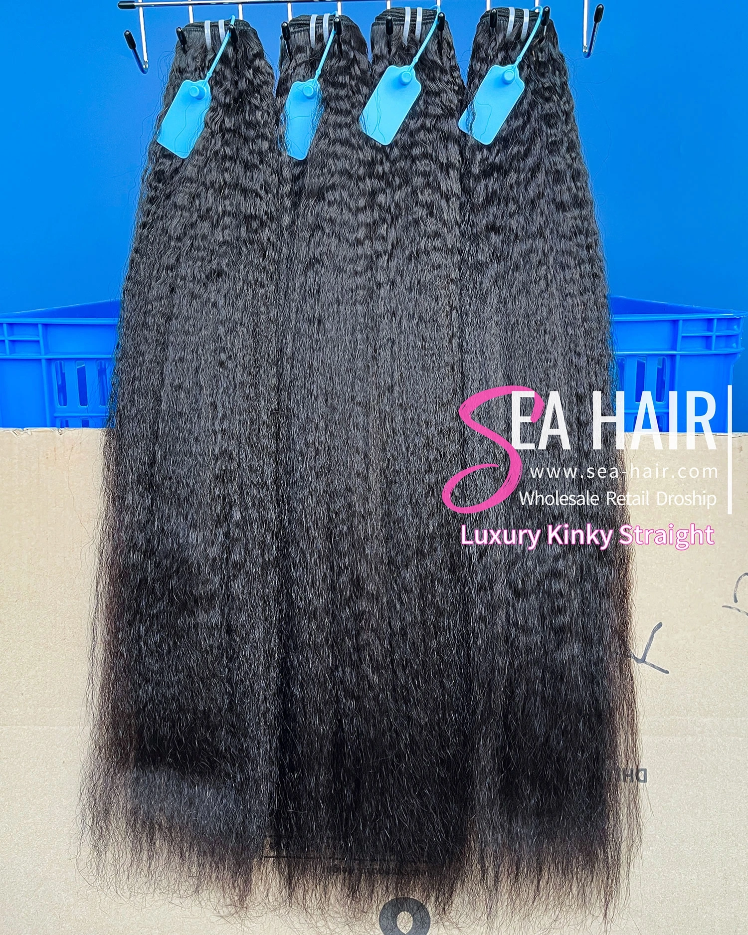 SEA Hair 100% Unprocessed Kinky Straight Luxury Human Hair 1/3/4 Bundles Deal