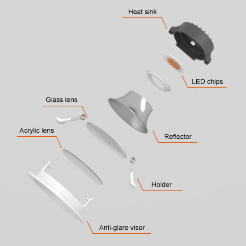 Aluminium Anti-glare SMD LED Down Light