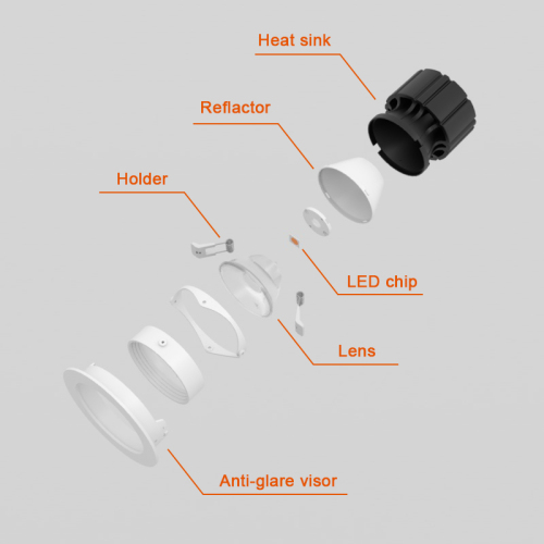 Indoor Aluminium Adjustable No Spot Spotlight
