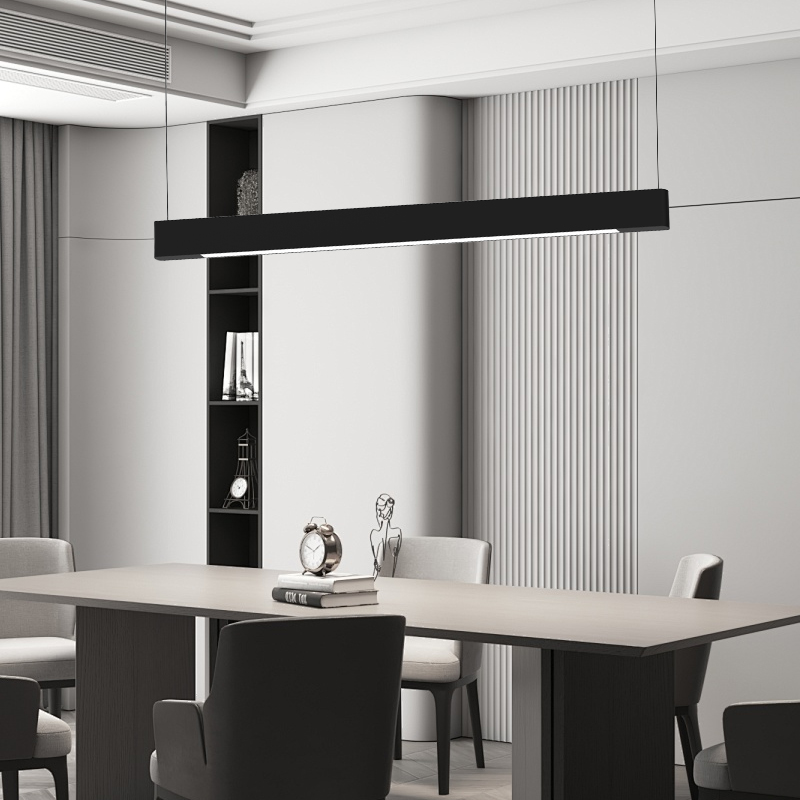 Luxury Modern Aluminium Profile Ceiling Ultra Thin Pendant Profile Liner Lamp LED Linear Light for Shop Home Office
