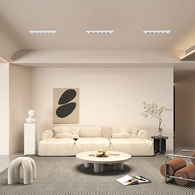 Rectangular Recessed Adjustable Twin Triple Heads 8W 16W Dimmable Ceiling COB LED Grille Spotlight