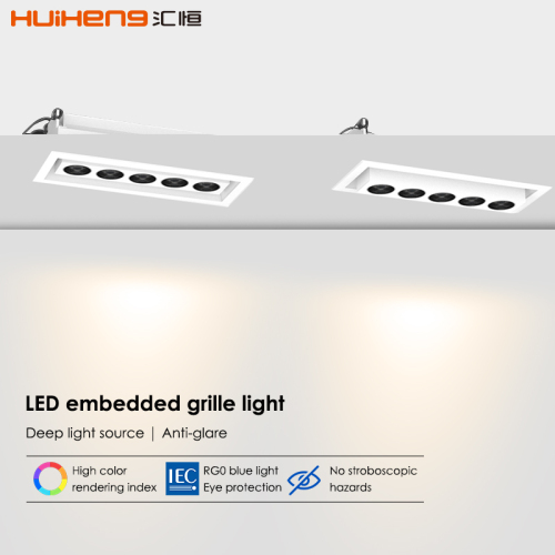 Rectangular Recessed Adjustable Twin Triple Heads 8W 16W Dimmable Ceiling COB LED Grille Spotlight