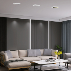 Rectangular Recessed Adjustable Twin Triple Heads 8W 16W Dimmable Ceiling COB LED Grille Spotlight