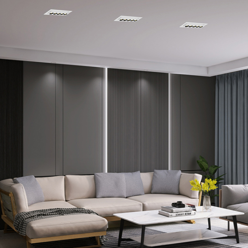 Rectangular Recessed Adjustable Twin Triple Heads 8W 16W Dimmable Ceiling COB LED Grille Spotlight