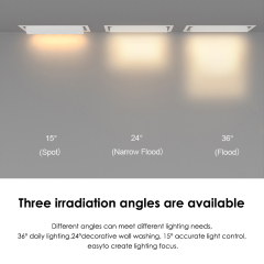 Rectangular Recessed Adjustable Twin Triple Heads 8W 16W Dimmable Ceiling COB LED Grille Spotlight