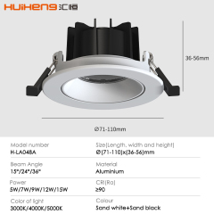 LED Spot Light 10 Degrees Beam Angle Recessed Spotlight Fitting for Precise Indoor Lighting and Display Use