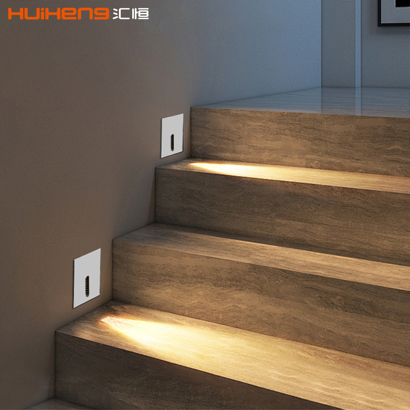 1W Automatic Aluminium Indoor Recessed Wall Staircase Stair Lamp, Foot Led Step Light with Radar Motion Sensor