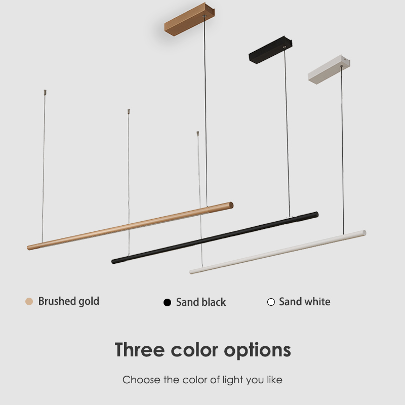 Minimalist Linear Hanging up and Down Light Design LED Ceiling Pendant Light Black White Lamp for Modern Living Room Kitchen