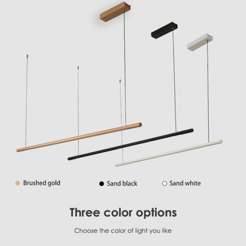Minimalist Linear Hanging up and Down Light Design LED Ceiling Pendant Light Black White Lamp for Modern Living Room Kitchen