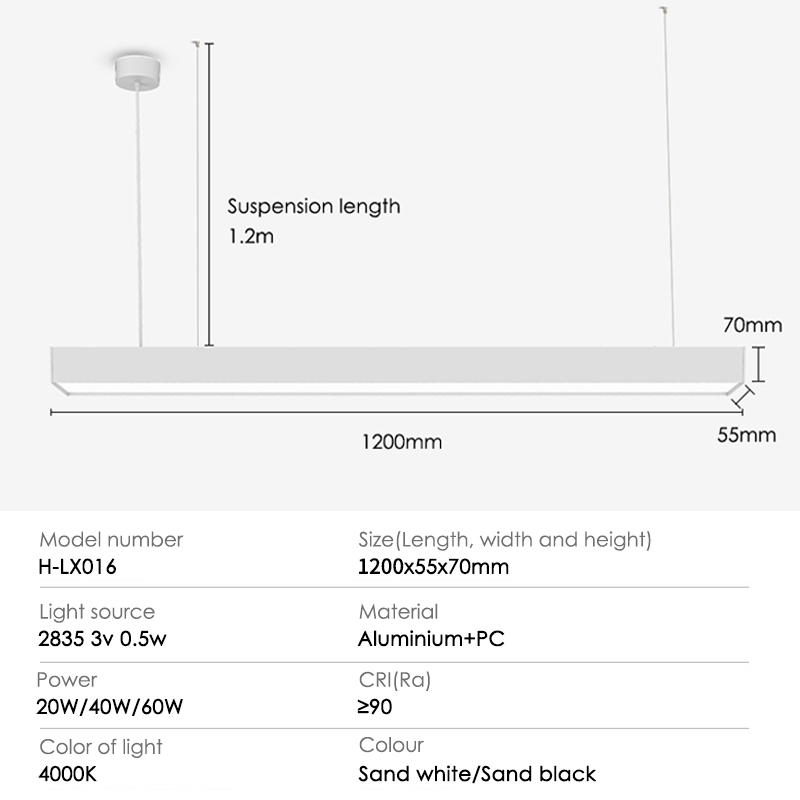 LED ceiling hanging dual-purpose line chandelier high-quality aluminum home commercial lighting solution customization