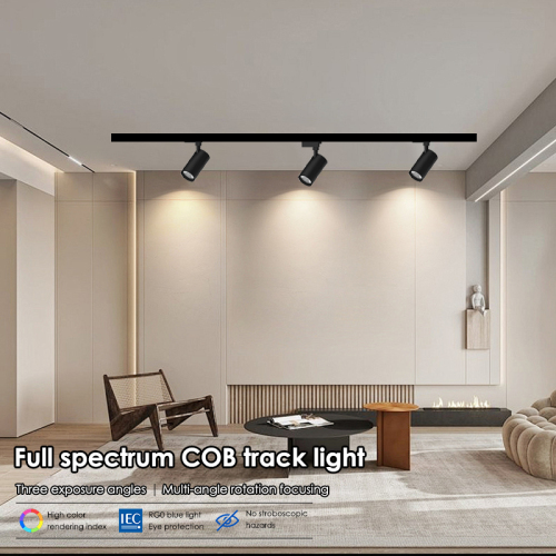Magnetic Suspended LED Track Lights, Dimmable Spotlights, COB Commercial Lighting System Ceiling Track Lights