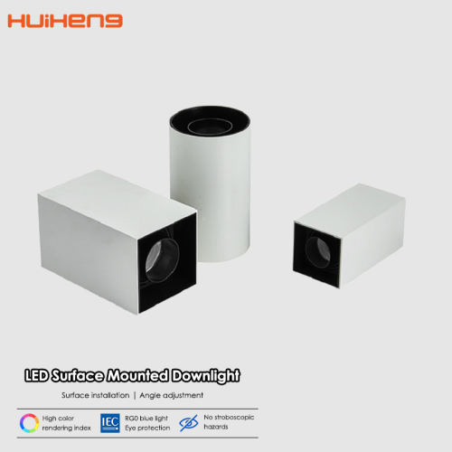 COB high quality aluminum downlight LED square round indoor surface mounted downlight spotlight