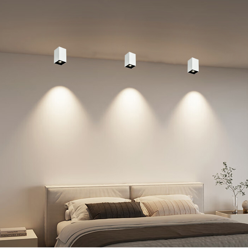 COB high quality aluminum downlight LED square round indoor surface mounted downlight spotlight