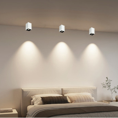 COB high quality aluminum downlight LED square round indoor surface mounted downlight spotlight