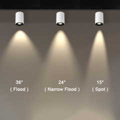 COB high quality aluminum downlight LED square round indoor surface mounted downlight spotlight