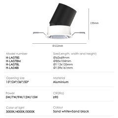 Modern Recessed COB LED Downlight for Hotel and Commercial Projects – Compact Spotlight Ceiling Fixture for Luxury Indoor Lighting