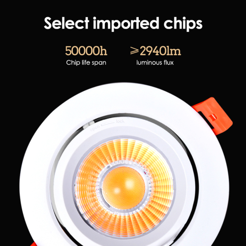 15W/30W COB Recessed Spotlights Adjustable Beam Commercial Lighting Downlights 150lm High Efficiency Anti-Glare Spotlights for Shop