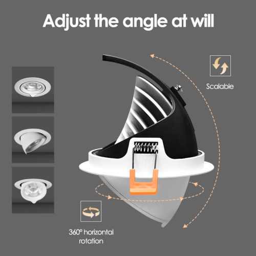 15W/30W COB Recessed Spotlights Adjustable Beam Commercial Lighting Downlights 150lm High Efficiency Anti-Glare Spotlights for Shop