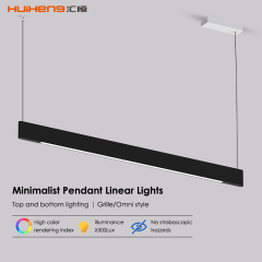 Up and Down LED Linear Pendant Light 36W CRI90 Aluminium Suspension Light 1200mm 3000K‑4000K Dimmable Modern Office Dining Room Hanging Lamp