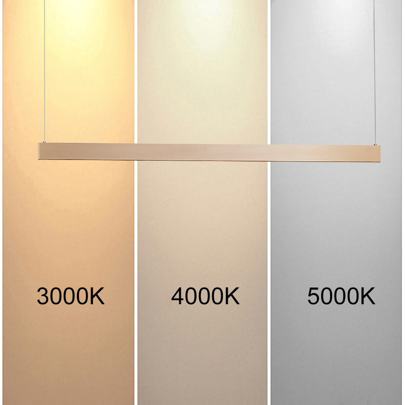 Up and Down LED Linear Pendant Light 36W CRI90 Aluminium Suspension Light 1200mm 3000K‑4000K Dimmable Modern Office Dining Room Hanging Lamp