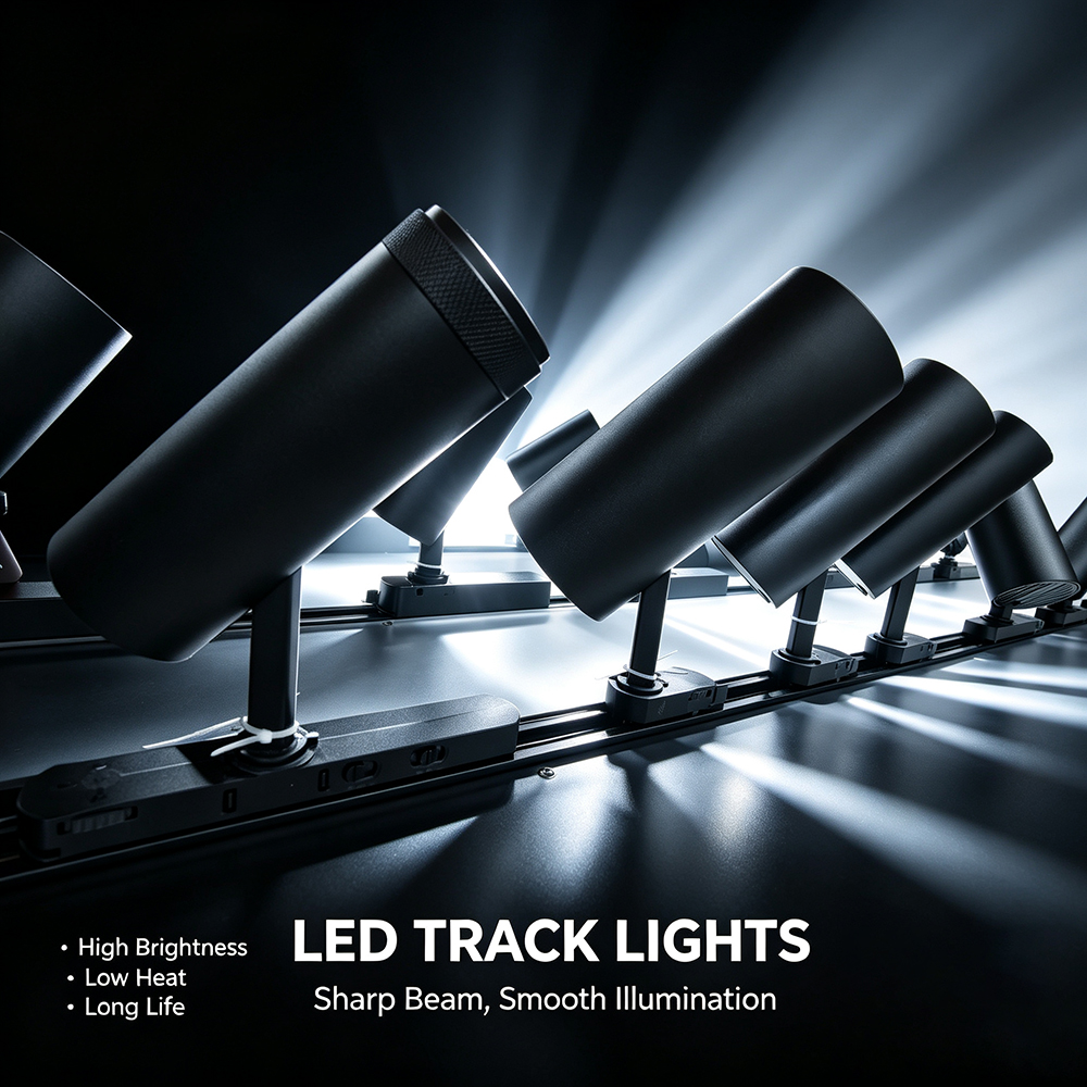 Tool-Free Install Adjustable Focus Track Spotlight 3CCT Switchable Anti-Glare Commercial Lighting for Retail Shop Home Decor LED Track Spotlight