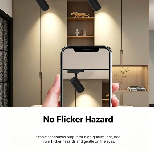 Tool-Free Install Adjustable Focus Track Spotlight 3CCT Switchable Anti-Glare Commercial Lighting for Retail Shop Home Decor LED Track Spotlight