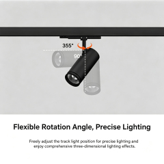 Tool-Free Install Adjustable Focus Track Spotlight 3CCT Switchable Anti-Glare Commercial Lighting for Retail Shop Home Decor LED Track Spotlight