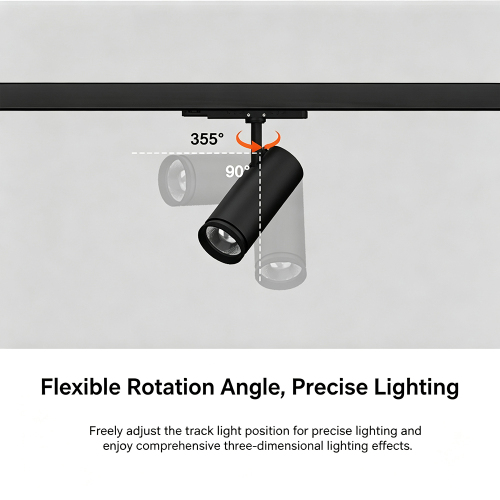 Tool-Free Install Adjustable Focus Track Spotlight 3CCT Switchable Anti-Glare Commercial Lighting for Retail Shop Home Decor LED Track Spotlight