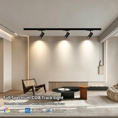 Tool-Free Install Adjustable Focus Track Spotlight 3CCT Switchable Anti-Glare Commercial Lighting for Retail Shop Home Decor LED Track Spotlight