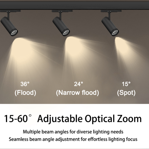 Tool-Free Install Adjustable Focus Track Spotlight 3CCT Switchable Anti-Glare Commercial Lighting for Retail Shop Home Decor LED Track Spotlight