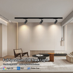 Tool-Free Install Adjustable Focus Track Spotlight 3CCT Switchable Anti-Glare Commercial Lighting for Retail Shop Home Decor LED Track Spotlight