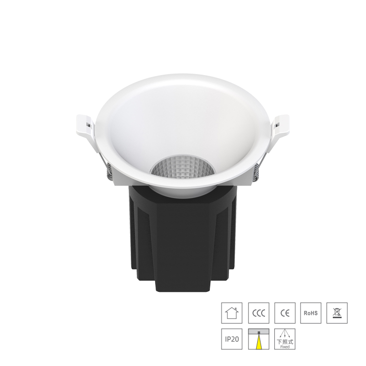 Huiheng Lighting H-LB201 Series Fixed Recessed Downlight | Deep Anti-Glare LED Downlight for Retail & Commercial Spaces
