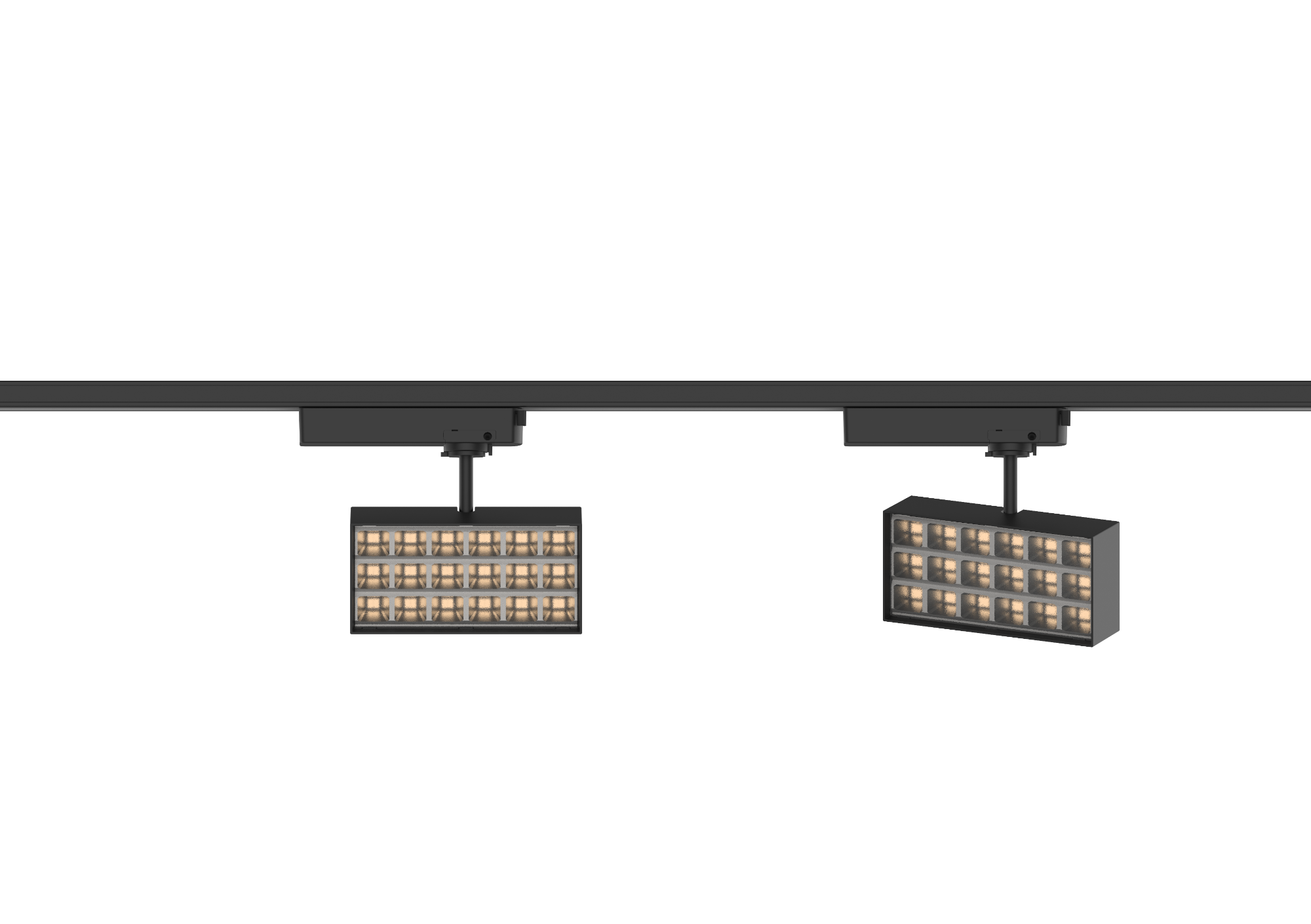 H-LD073-2 Anti-Glare LED Track Flood Light 25W 150lm/W | CRI≥90 Commercial Grille Spotlight