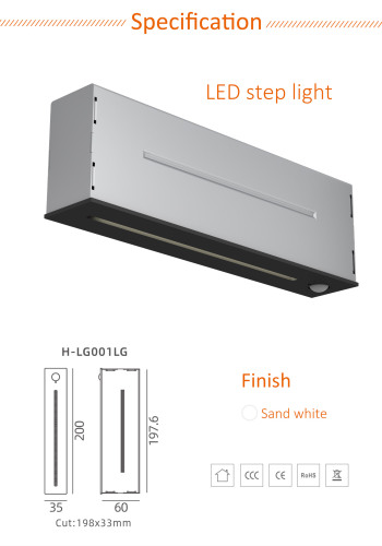 Huiheng Lighting H-LG001LG Recessed LED Step Light – 1W 2700K CRI90 Aluminium Infrared & Photoresistor Sensing Stair Wall Light