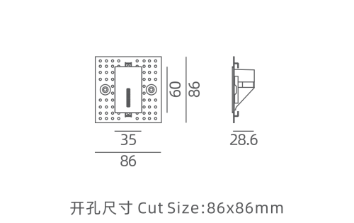 Huiheng Lighting H-LG001S Recessed LED Step Light – 1W 2700K CRI90 Aluminium Sand Black Wall Washer Stair Light