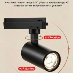 LED Track Light H-LD059 12W 15W 20W 24W 30W 35W CRI90 15/24/36 Degree 2/3/4 Wires Sand Black Aluminium Commercial Track Light