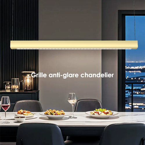 H‑LE007M‑12‑A Grille LED Pendant Light 36W Aluminum CRI≥90 75lm/W 60° 80° Sand White Sand Black Brushed Gold Modern Linear Hanging Lamp